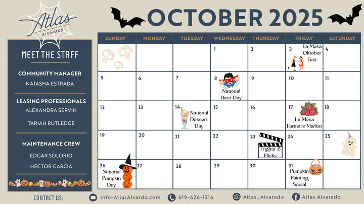 October Event Calendar