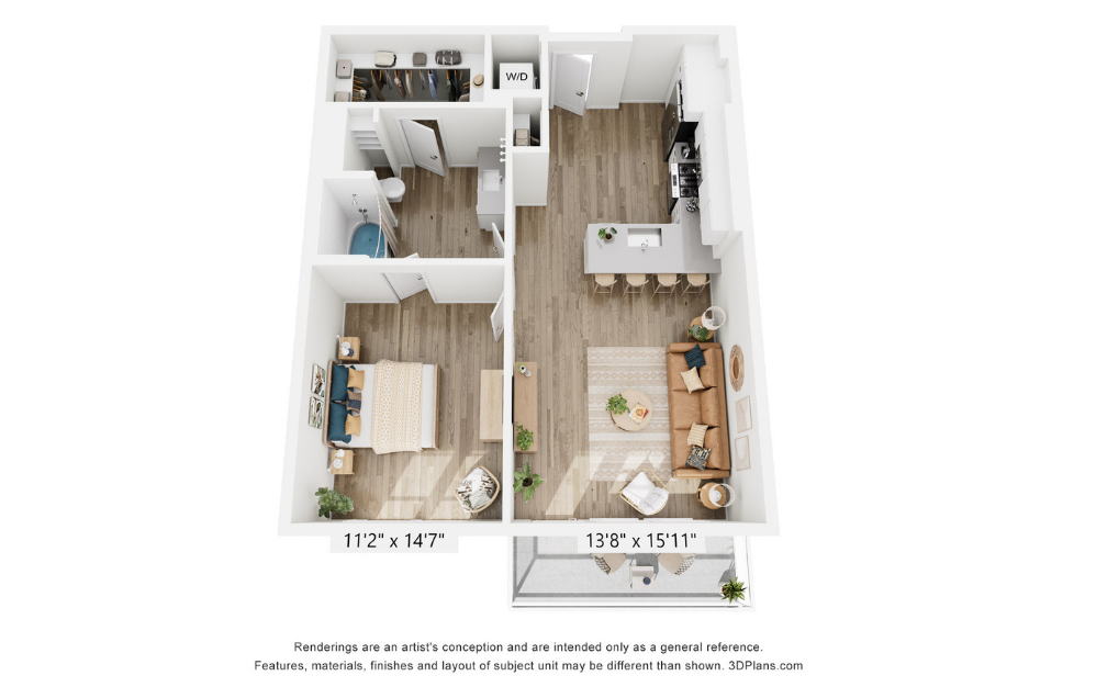 A2 - 1 bedroom floor plan layout with 1 bathroom and 894 square feet A2 - 1 bedroom floor plan layout with 1 bathroom and 894 square feet