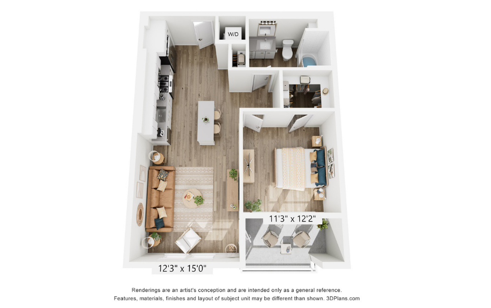 A4 - 1 bedroom floor plan layout with 1 bathroom and 810 square feet A4 - 1 bedroom floor plan layout with 1 bathroom and 810 square feet
