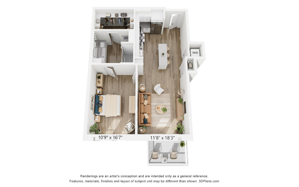 A5 - 1 bedroom floor plan layout with 1 bathroom and 893 square feet A5 - 1 bedroom floor plan layout with 1 bathroom and 893 square feet