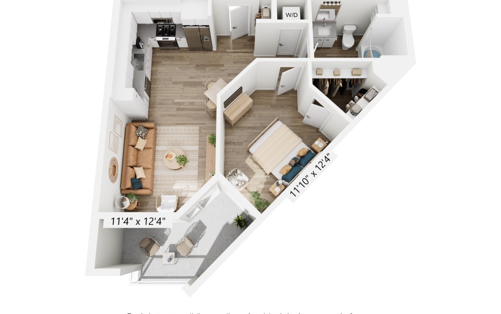 A3 - 1 bedroom floor plan layout with 1 bathroom and 812 square feet A3 - 1 bedroom floor plan layout with 1 bathroom and 812 square feet