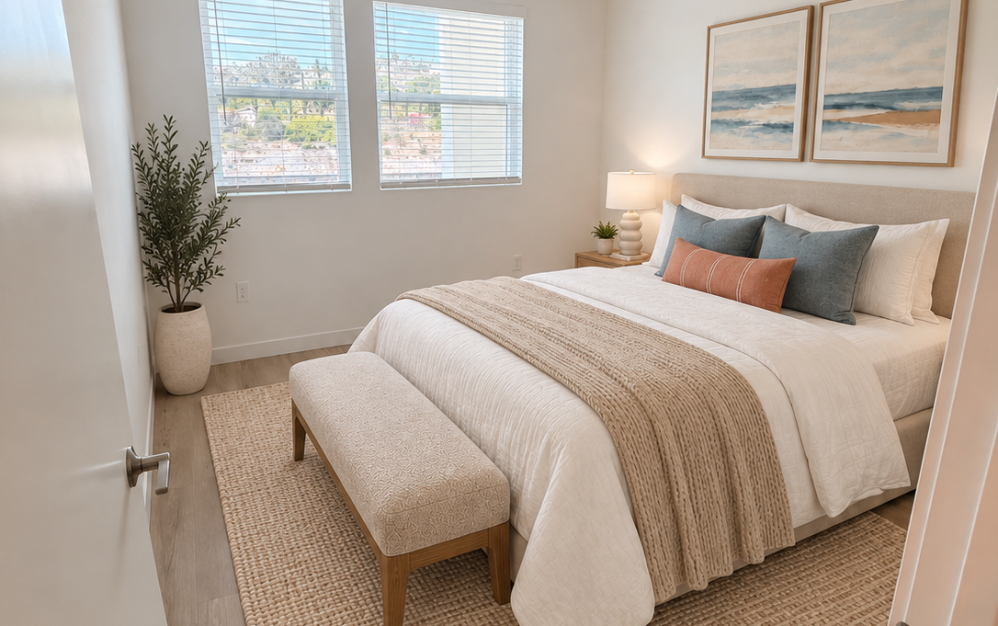 A4 - 1 bedroom floor plan layout with 1 bathroom and 810 square feet (Bedroom 1 )