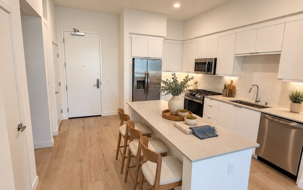 B2 - 2 bedroom floor plan layout with 2 bathrooms and 1182 square feet (Kitchen 2)