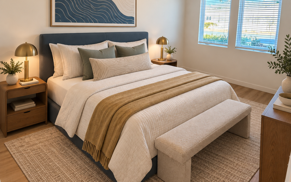 B2 - 2 bedroom floor plan layout with 2 bathrooms and 1182 square feet (Bedroom 1)